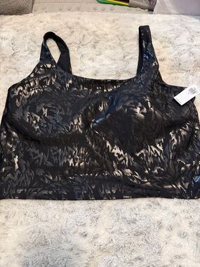 Women's Black Shimmer Active Powersoft Bralette 2X